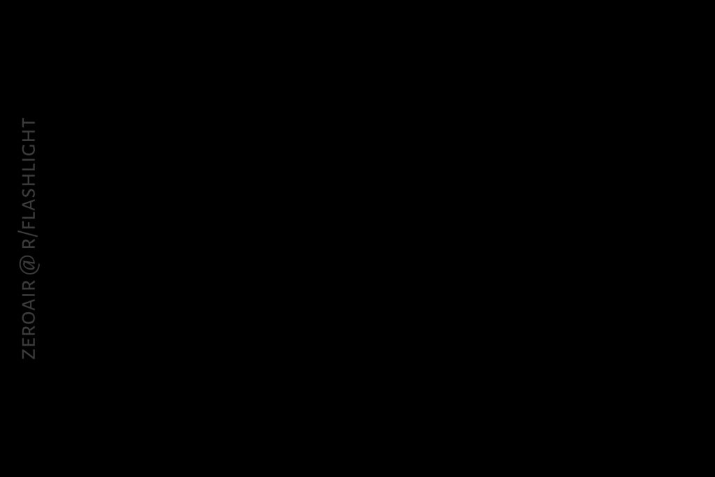 Image is almost entirely black with no distinguishable objects or details visible. The text “ZEROAIR @ R/FLASHLIGHT” appears vertically along the left side of the image.