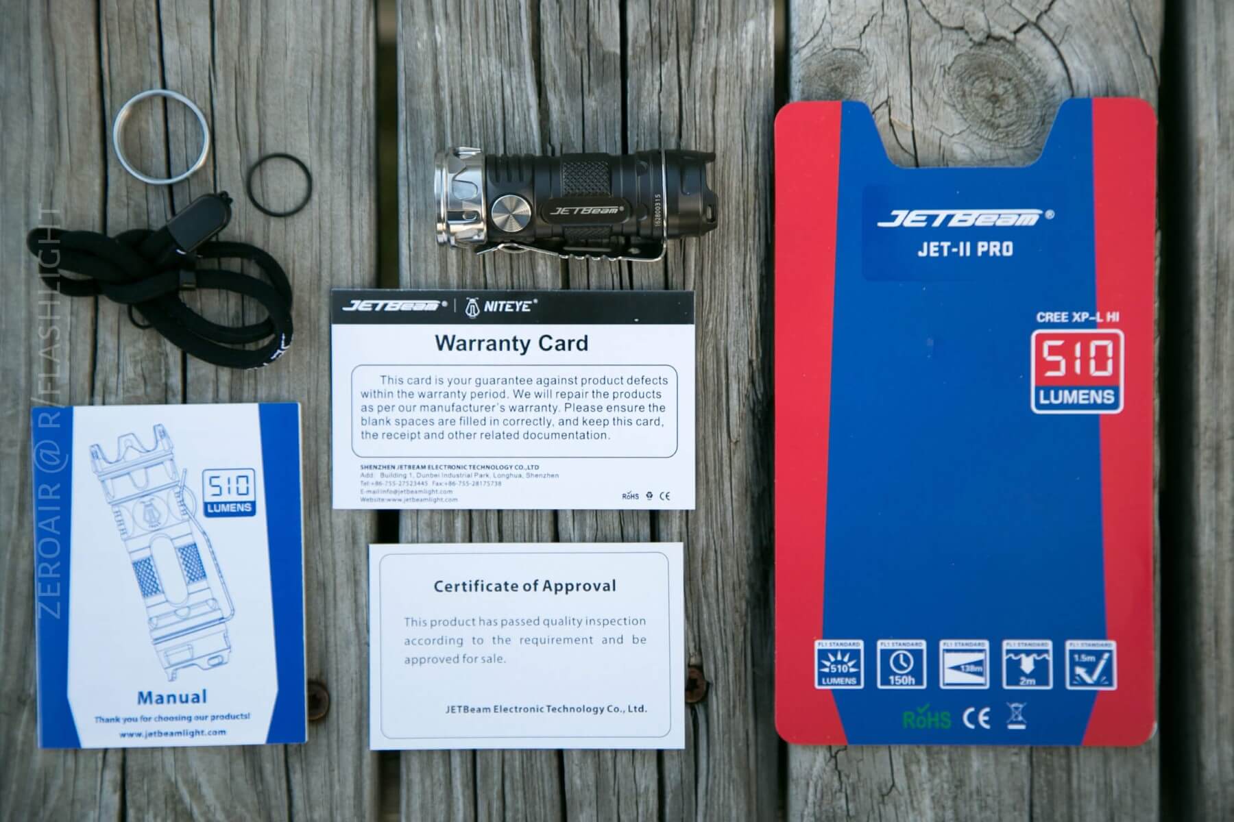 JETBeam Jet-II Pro Flashlight what's included