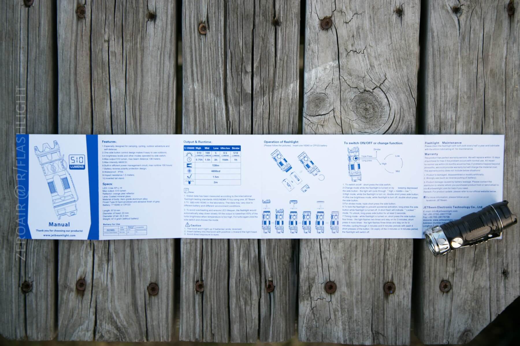 JETBeam Jet-II Pro Flashlight manual