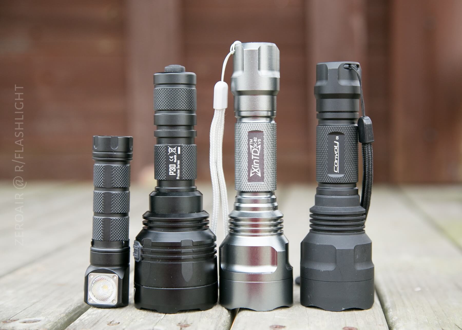 Nitecore P30 Flashlight size comparisons