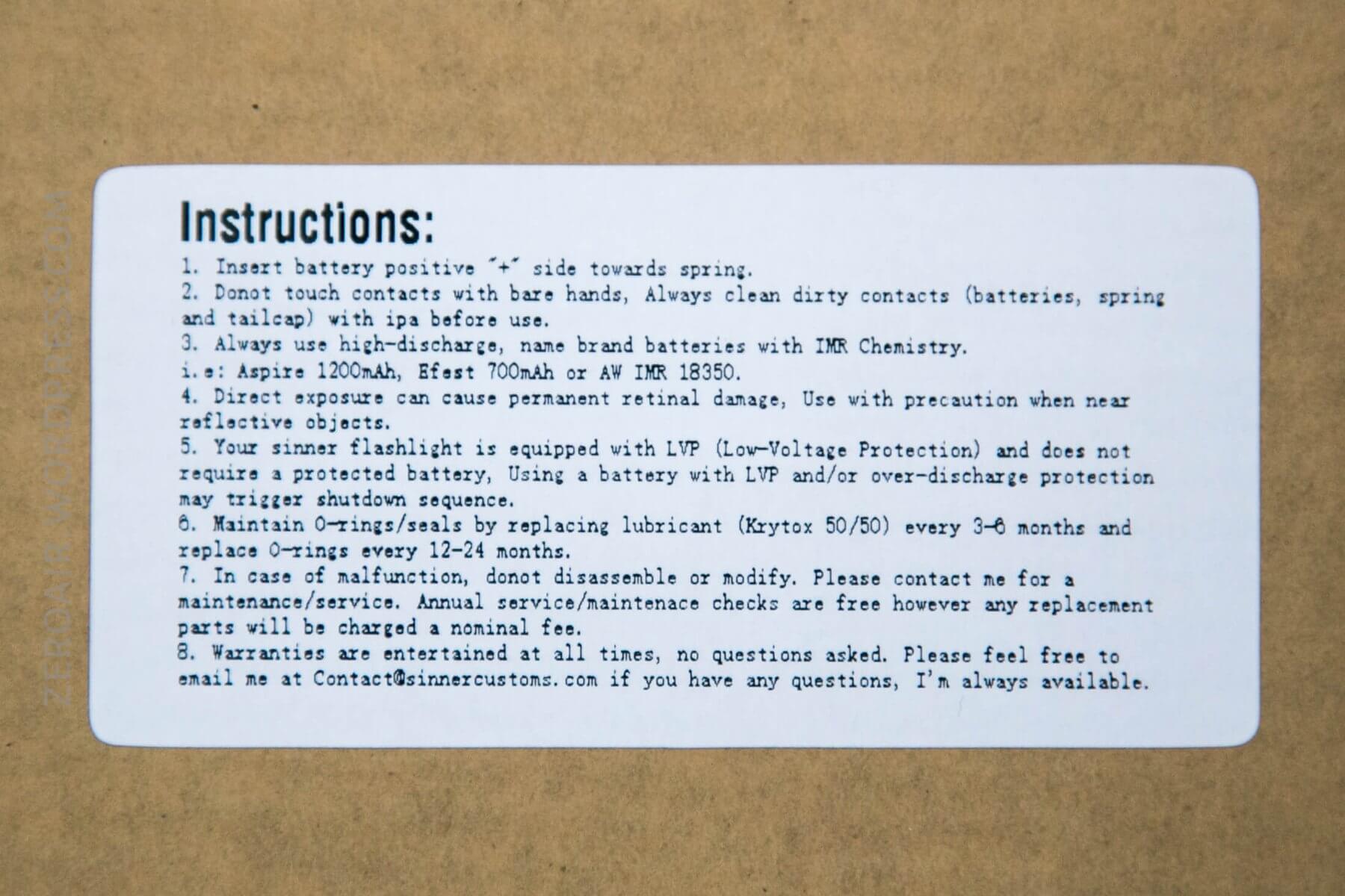 Zeroair Reviews Sinner Ready Made Titanium