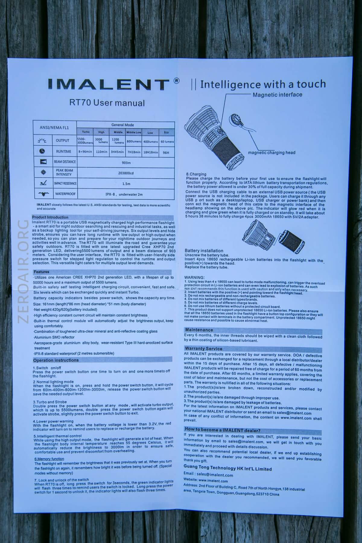 Zeroair Reviews Imalent Rt70