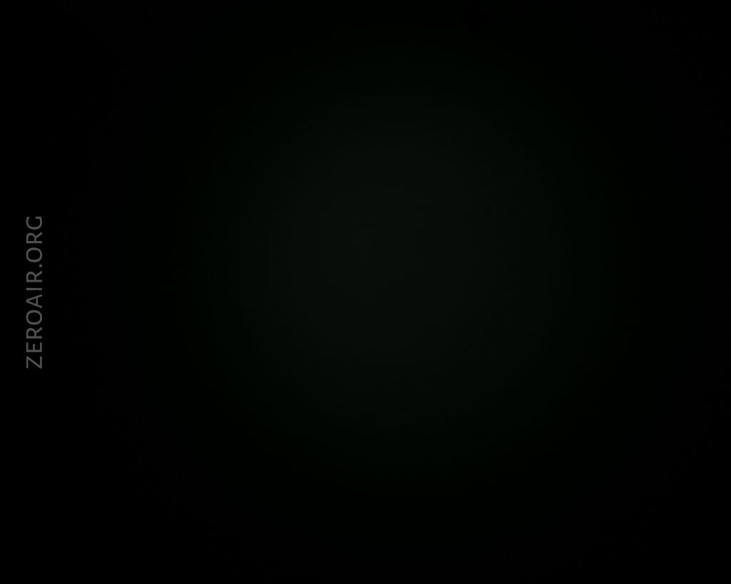 A completely dark image with a faint circular gradient in the center and the text ZEROAIR.ORG in gray along the left edge.