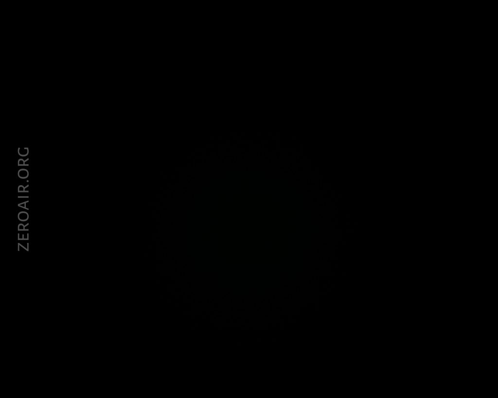 A completely dark image with a faint, barely visible circular outline in the center. The text ZEROAIR.ORG appears vertically on the left side.