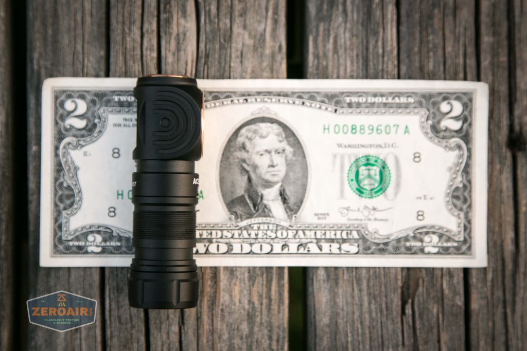 acebeam h17 nichia 18350 on two dollar bill 2