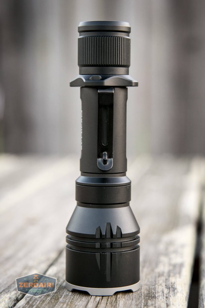 acebeam l17 osram white 18650 thrower standing quarter shot