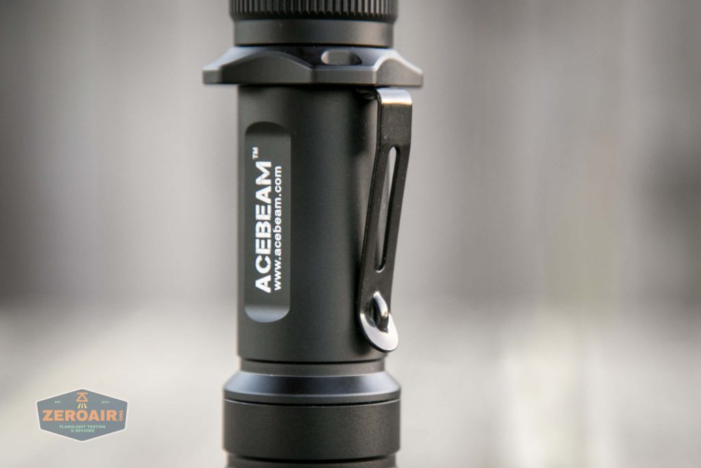 acebeam l17 osram white 18650 thrower pocket clip lanyard holes