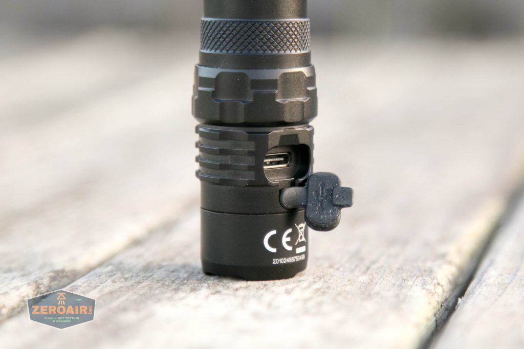 nitecore mh12s tactical flashlight charge port open
