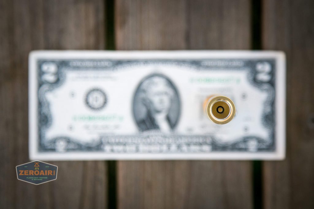 reylight pineapple mini brass nichia 219b on two dollar bill