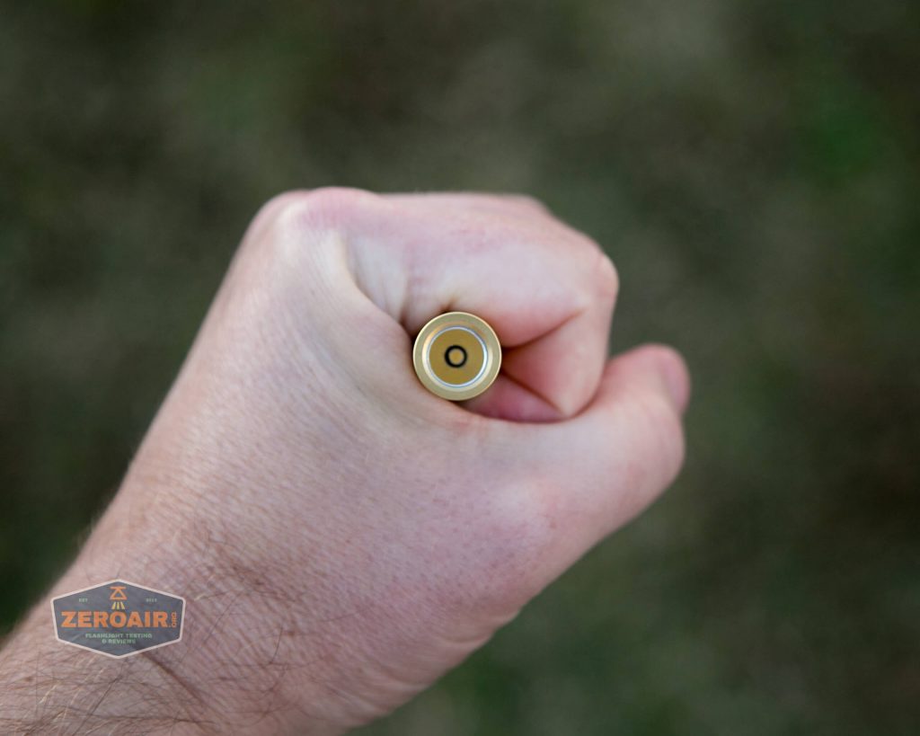 reylight pineapple mini brass nichia 219b in hand