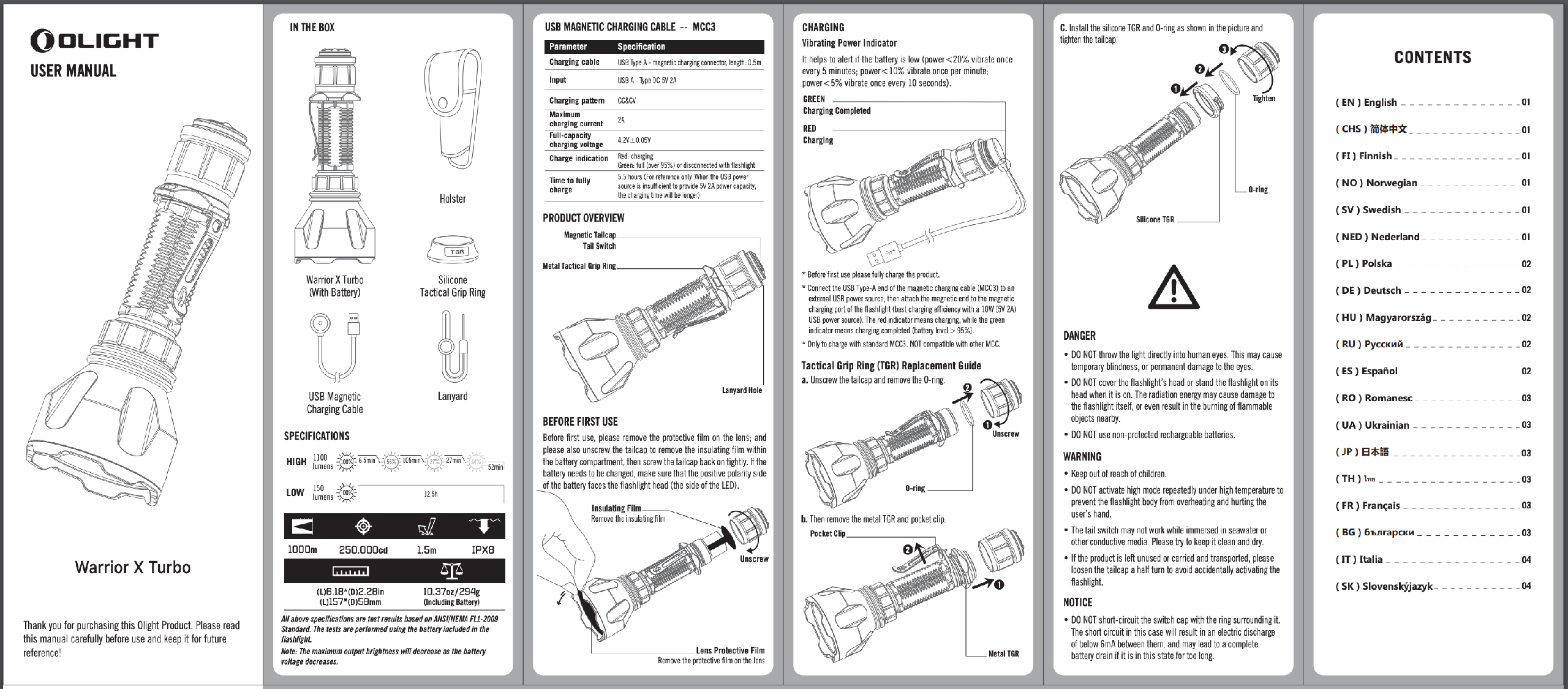 olight warrior x turbo desert tan flashlight manual