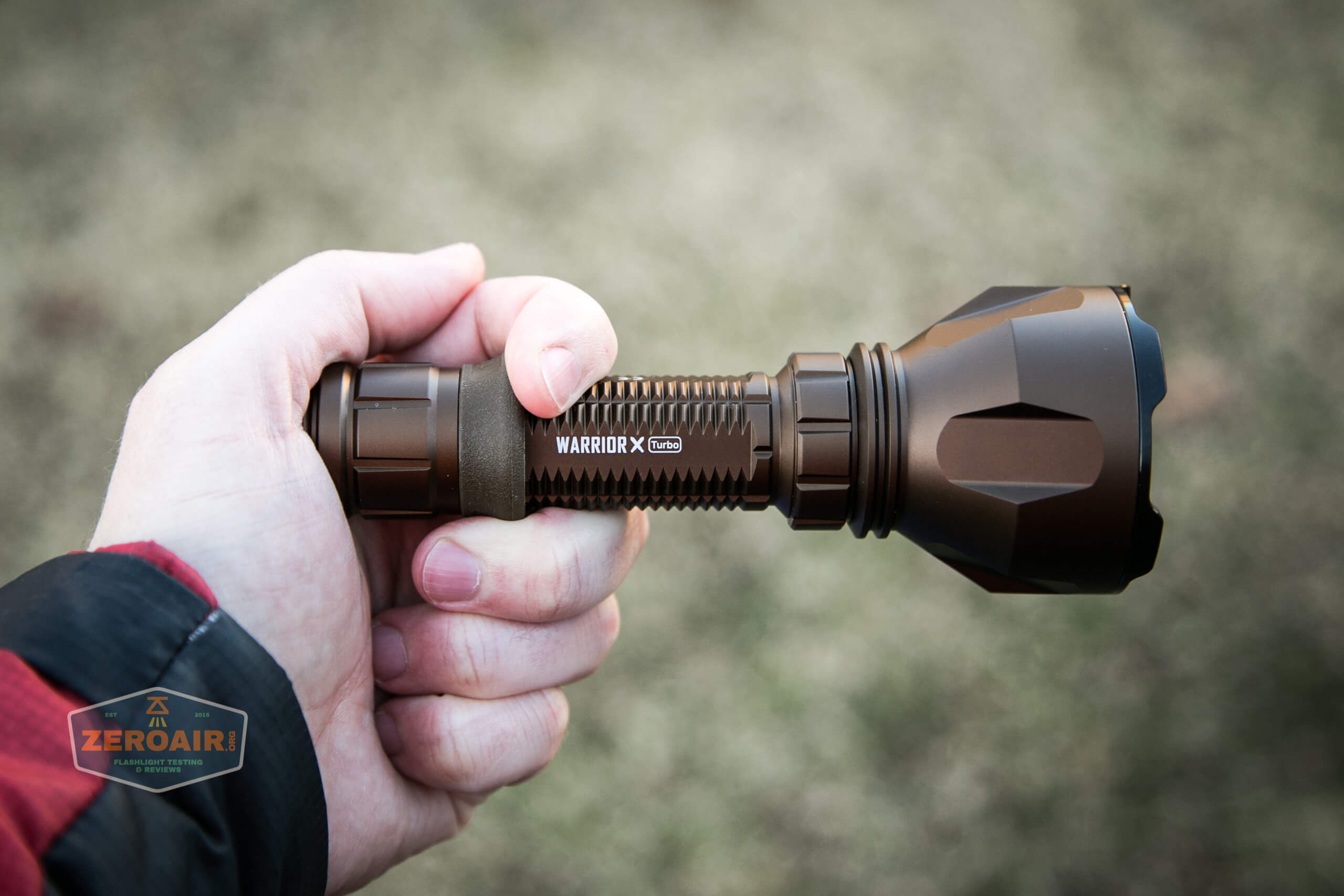 olight warrior x turbo desert tan flashlight tactical grip carry
