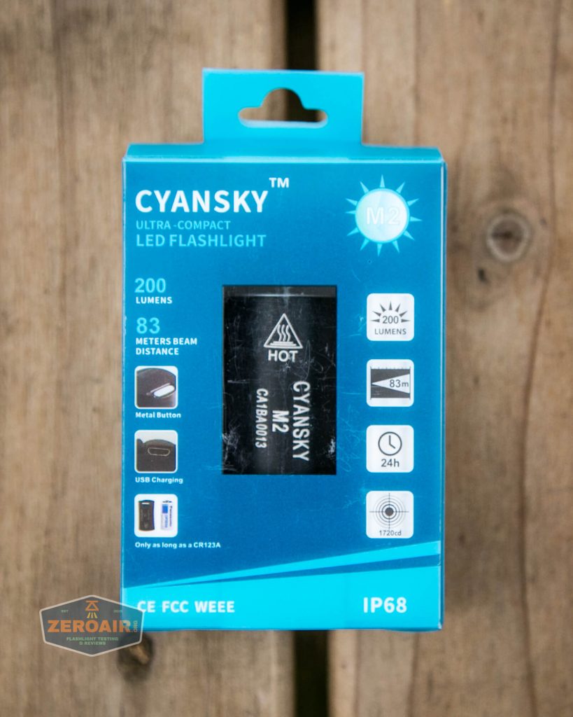 cyansky m2 keychain flashlight box