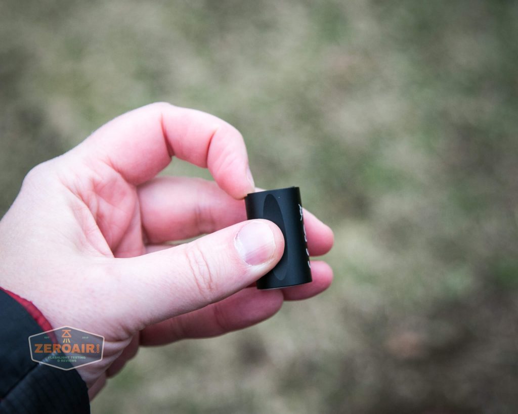 cyansky m2 keychain flashlight in hand