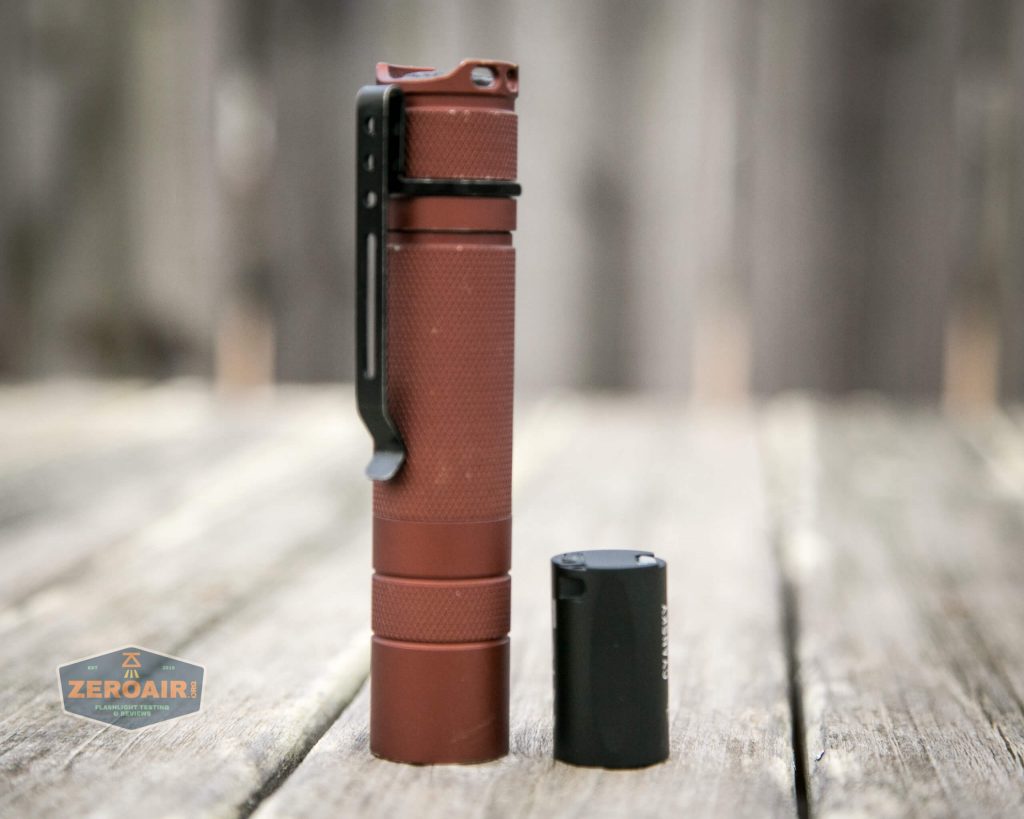 cyansky m2 keychain flashlight beside convoy s2+
