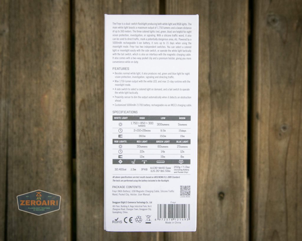 olight freyr rgb flashlight box