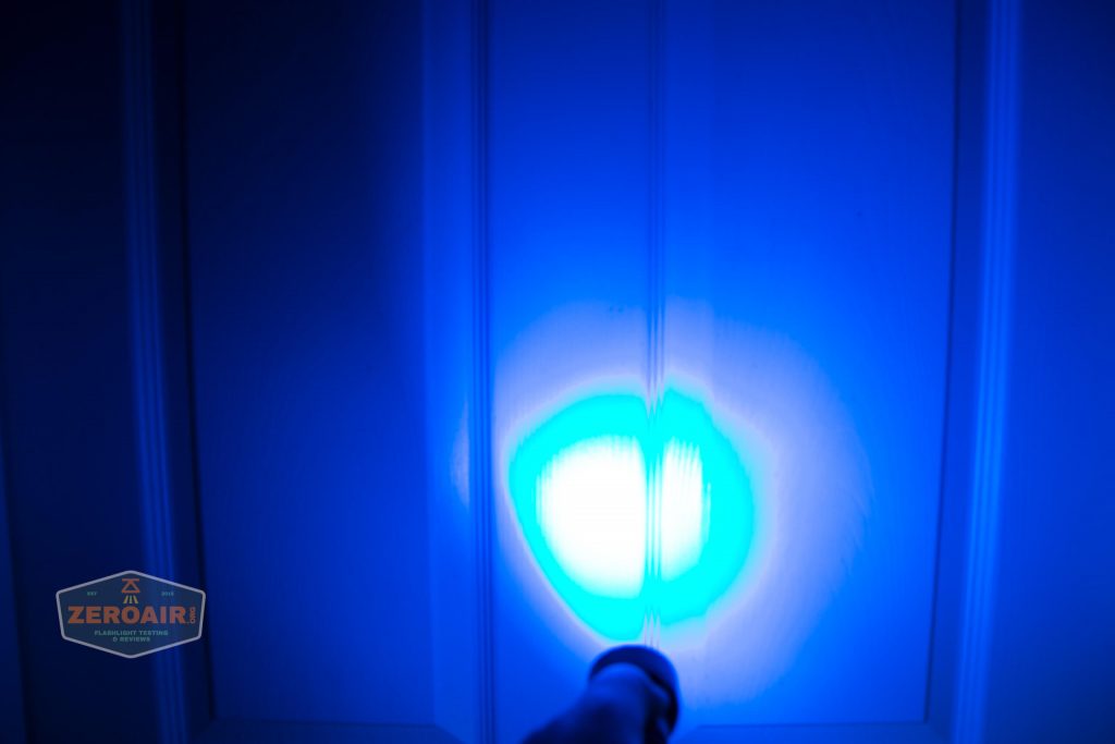 olight freyr rgb flashlight door beamshots blue