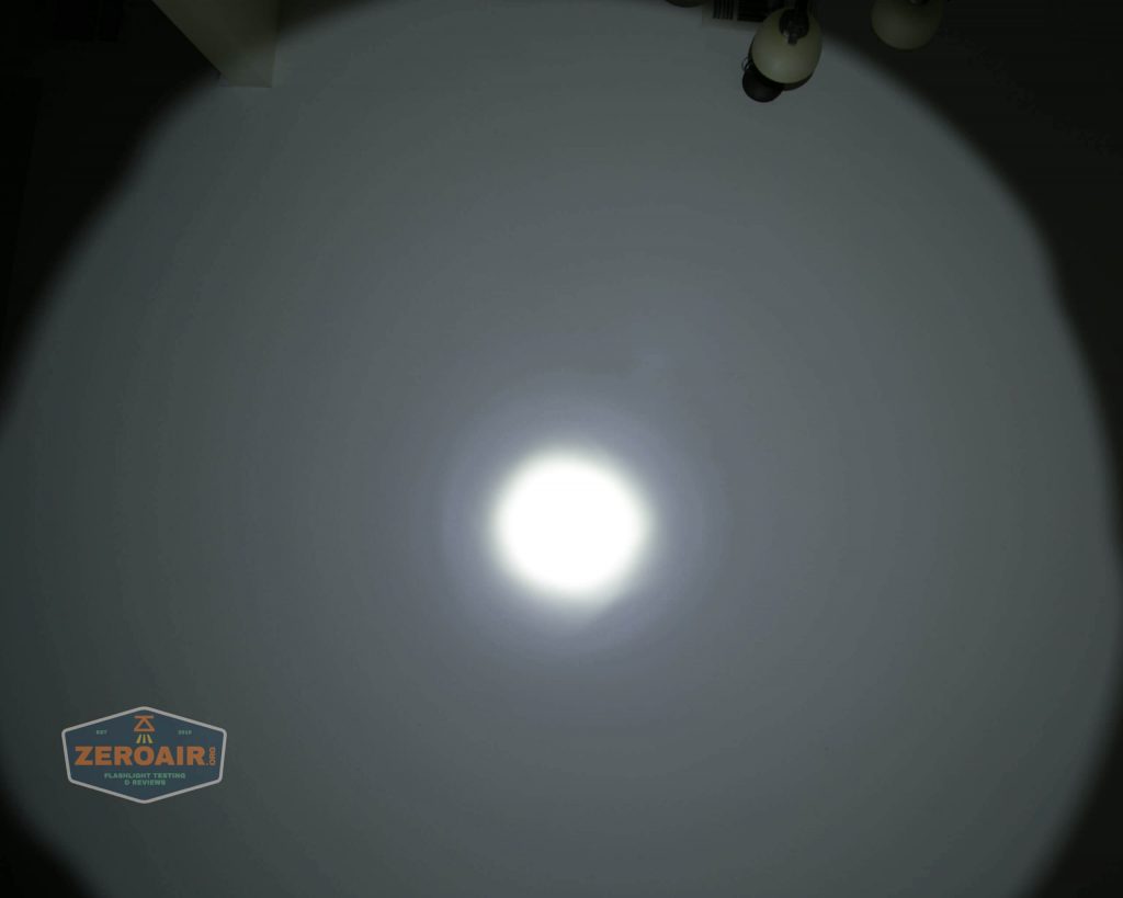 olight warrior x turbo desert tan flashlight beamshot ceiling turbo