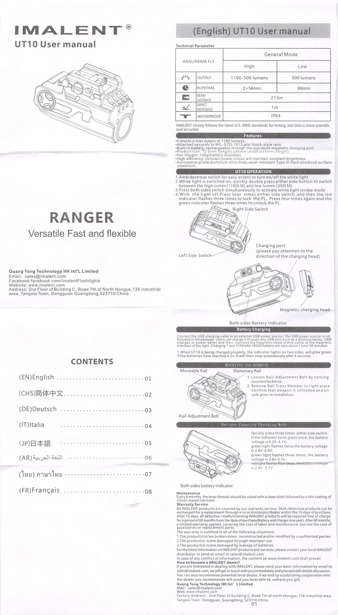 imalent ut10 tactical weapon flashlight manual