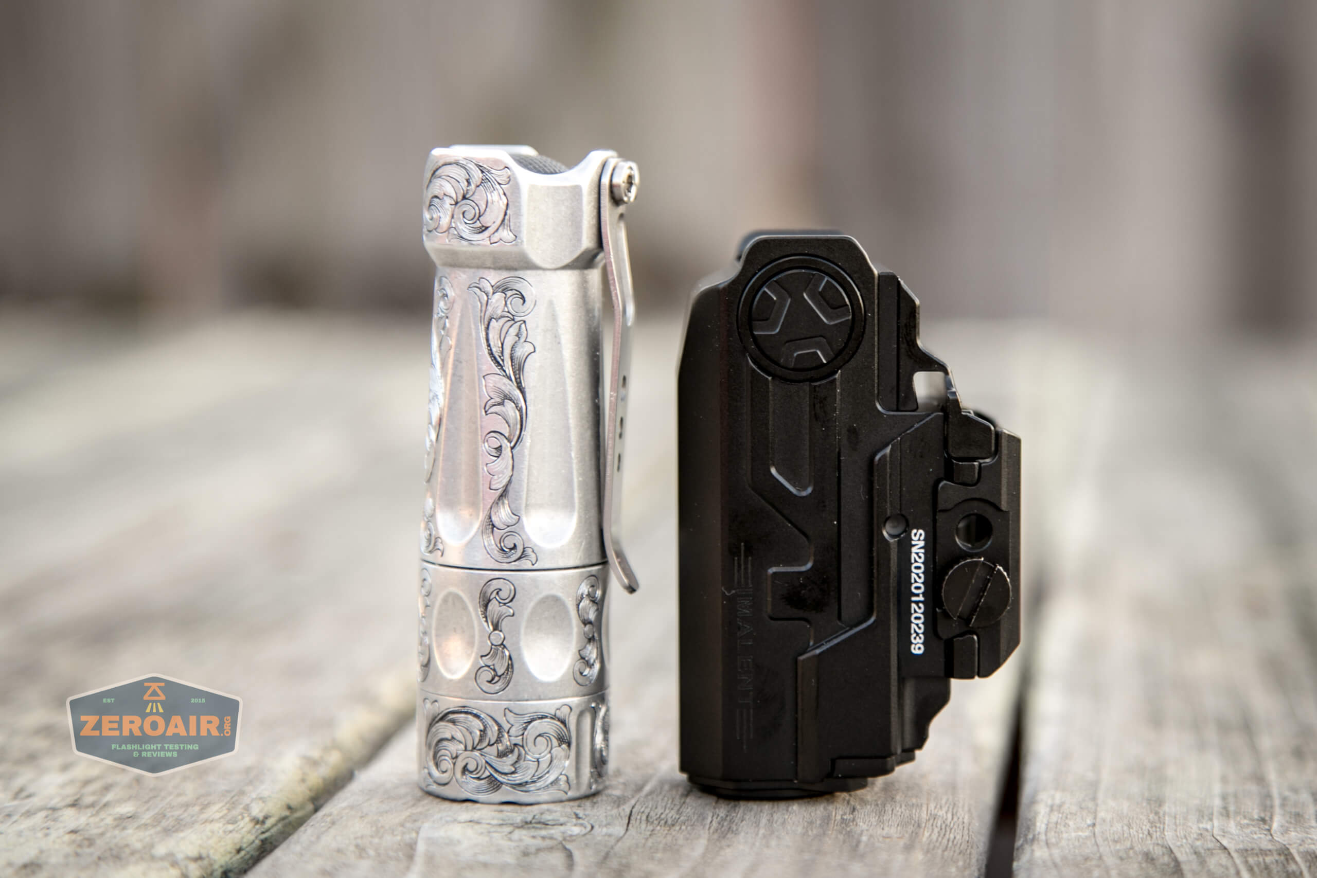 imalent ut10 tactical weapon flashlight beside torchlab boss 35
