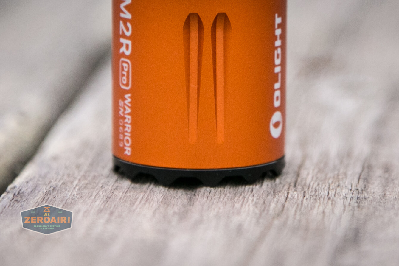 Olight M2R Pro Warrior Orange teardrops on head