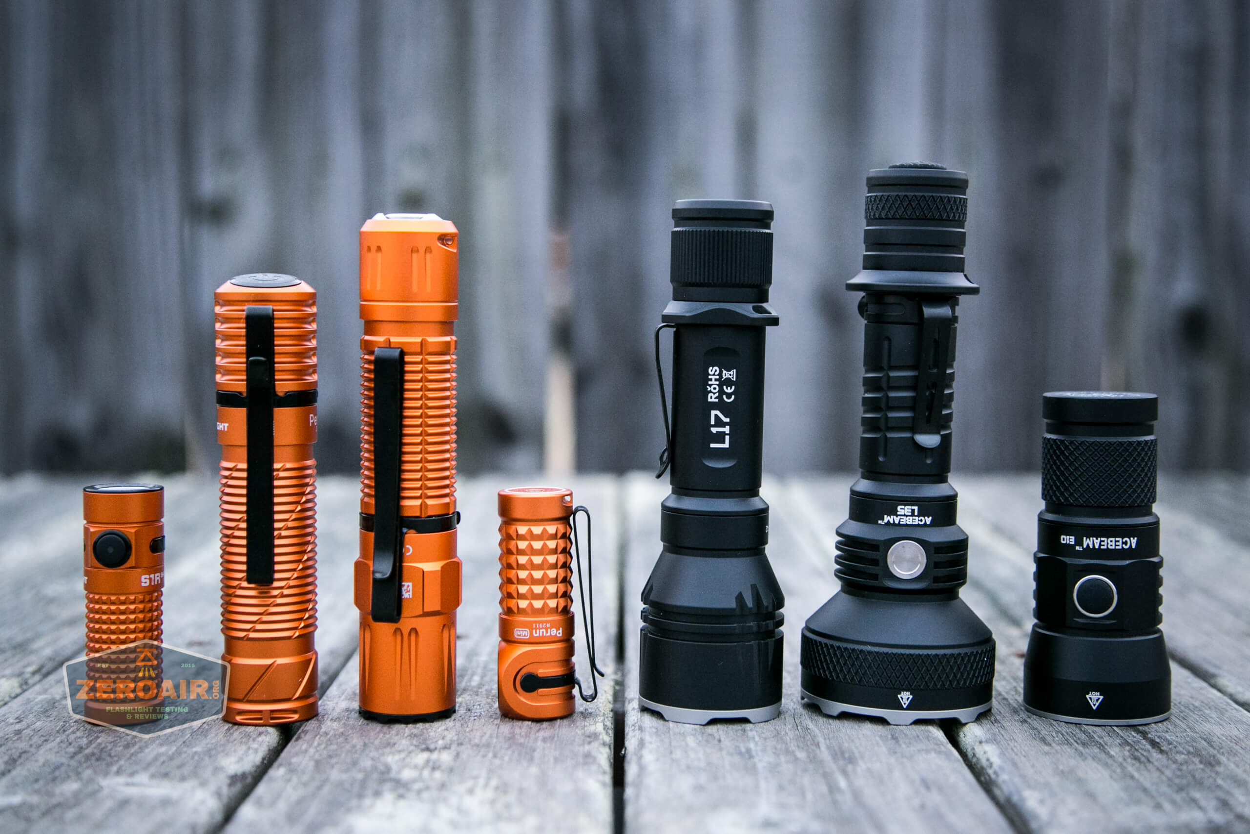 Olight M2R Pro Warrior Orange with black acebeams