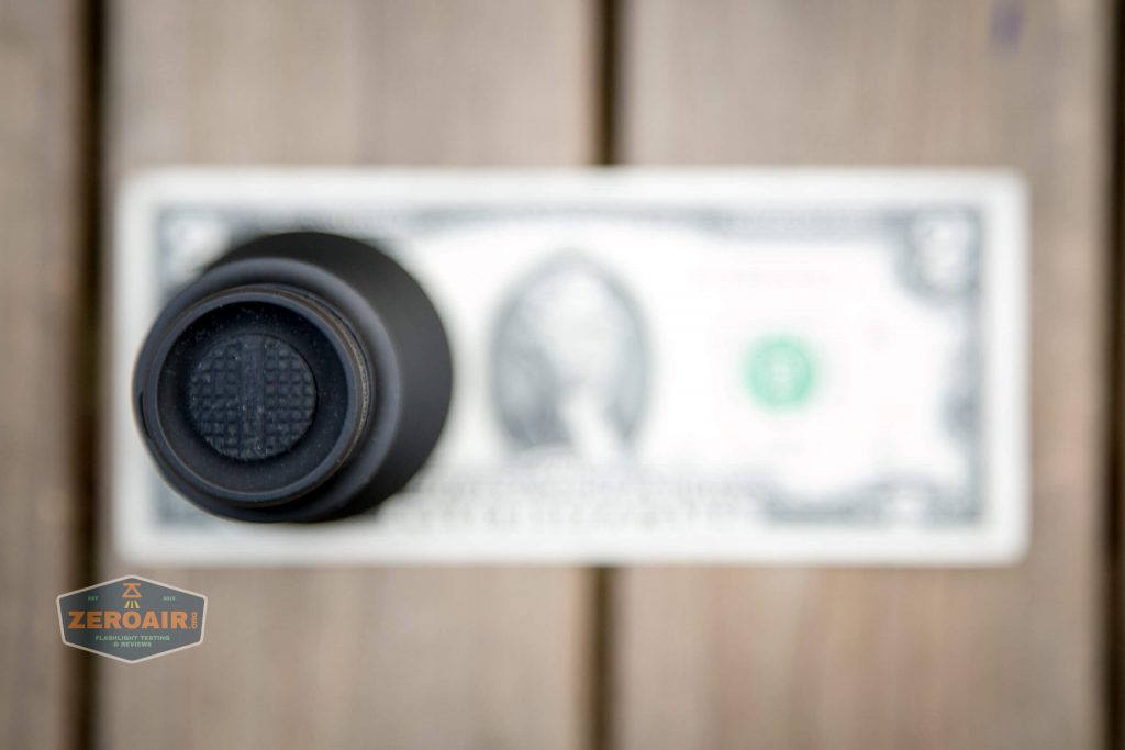 Acebeam L35 brightest tactical flashlight on two dollar bill