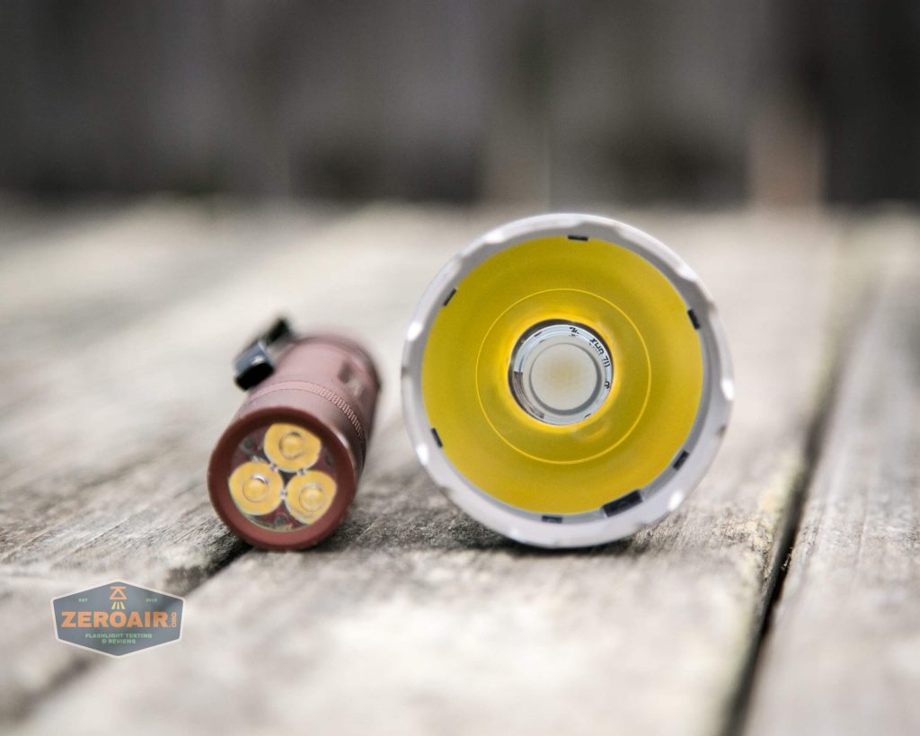 Acebeam L35 brightest tactical flashlight beside convoy s2+