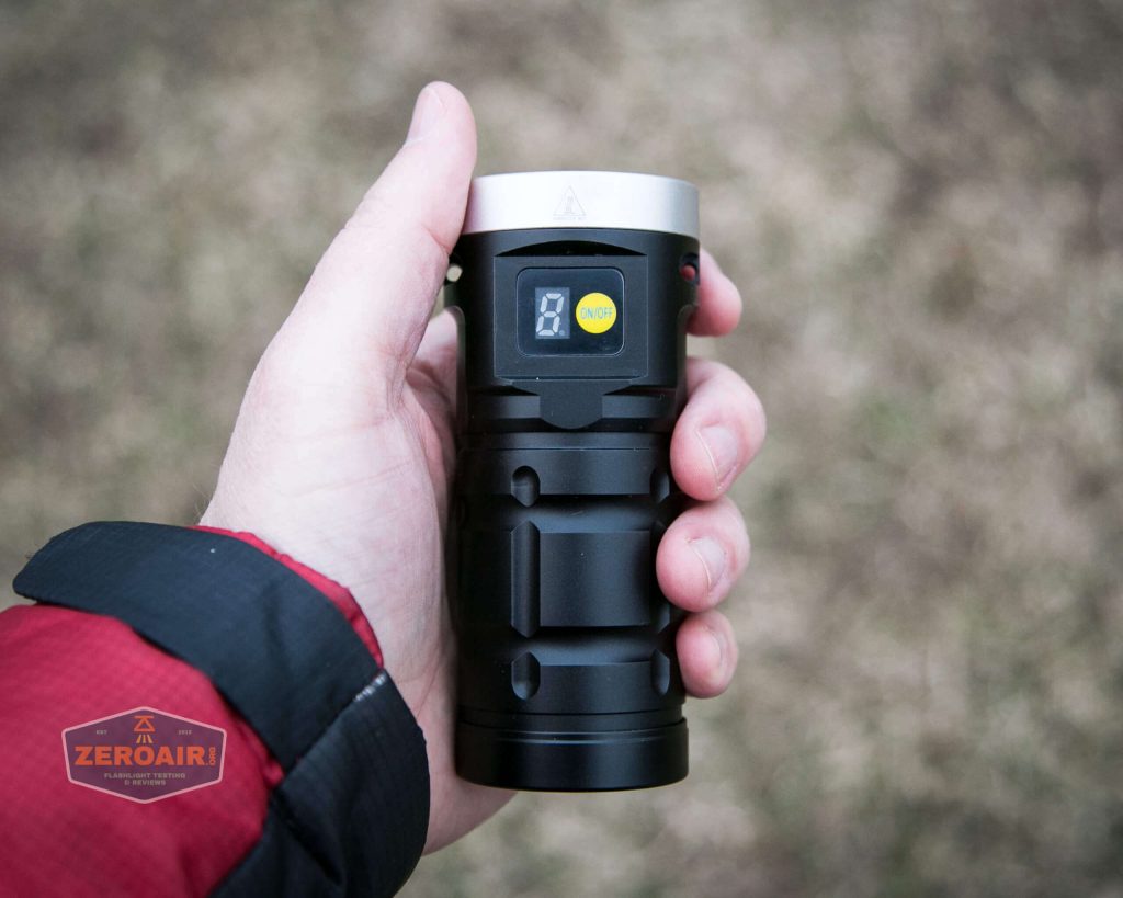 nitebeam x12uv flashlight in hand