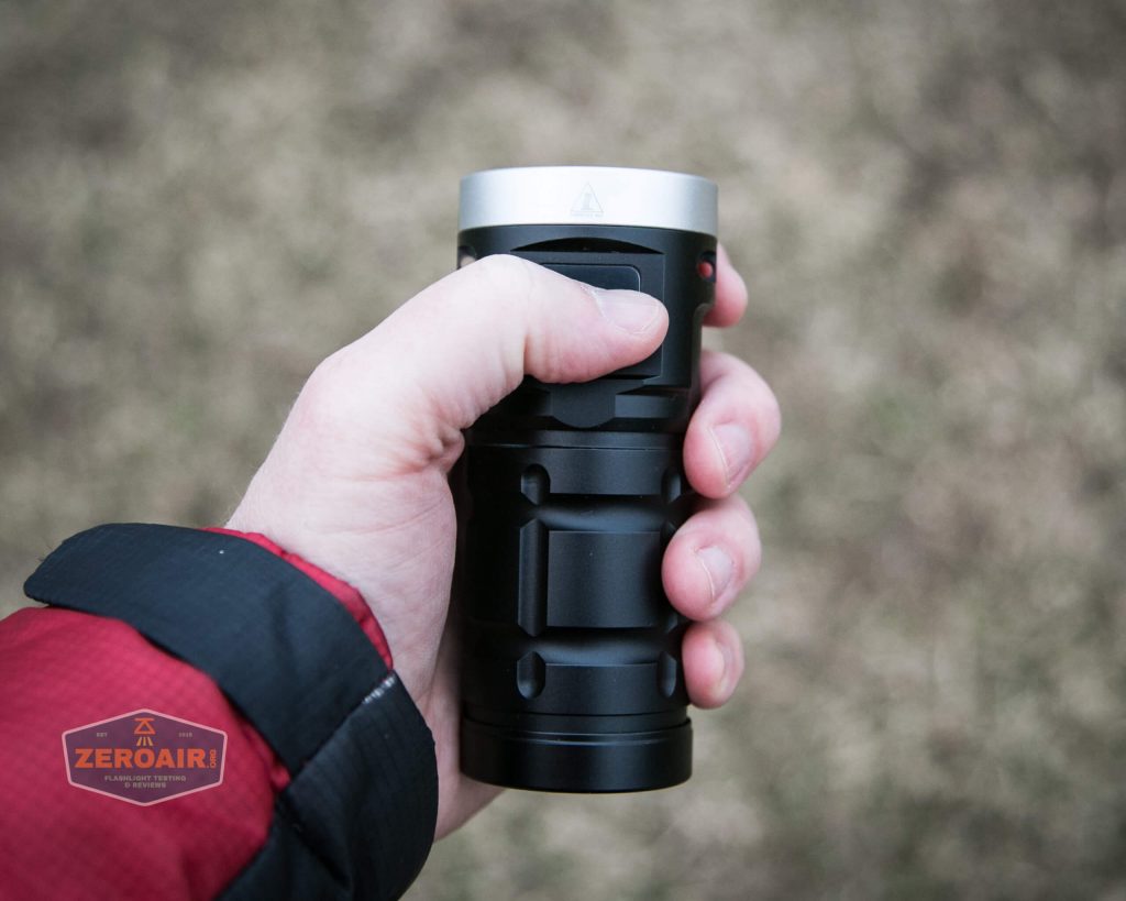 nitebeam x12uv flashlight in hand