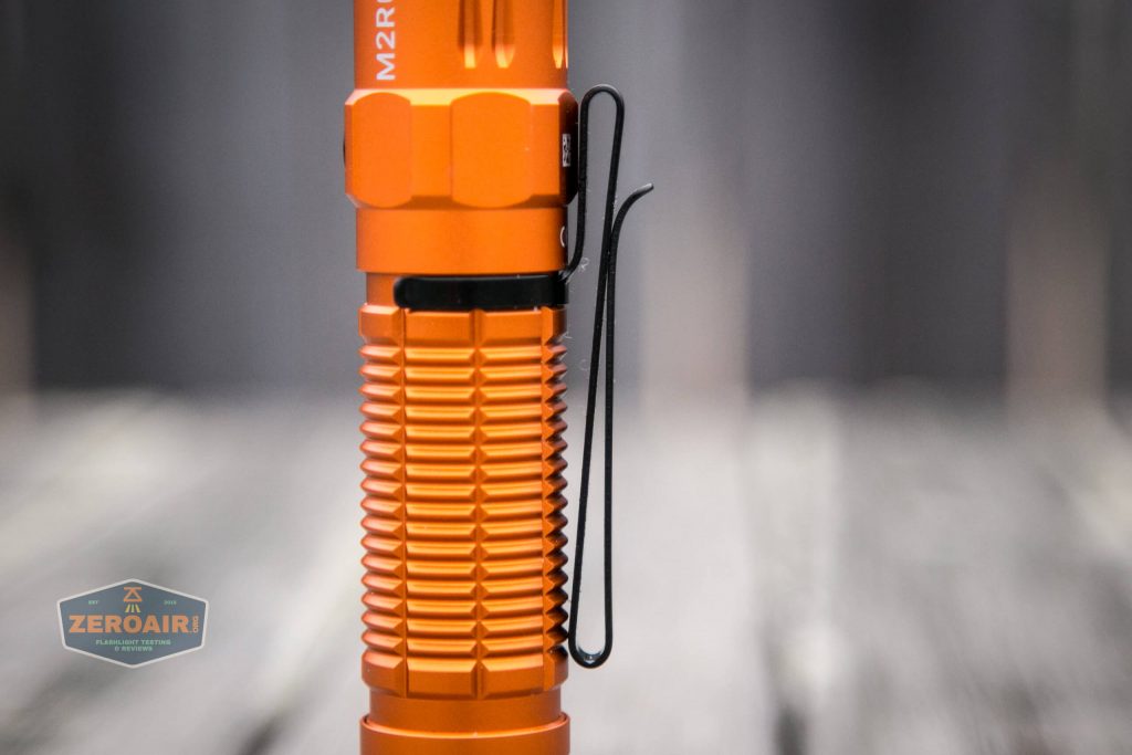 Olight M2R Pro Warrior Orange pocket clip profile