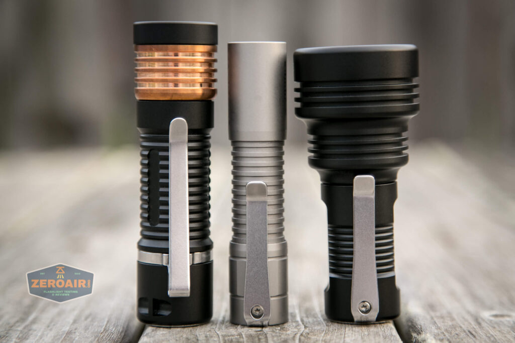 manker e05ti titanium flashlight between the muscle combo