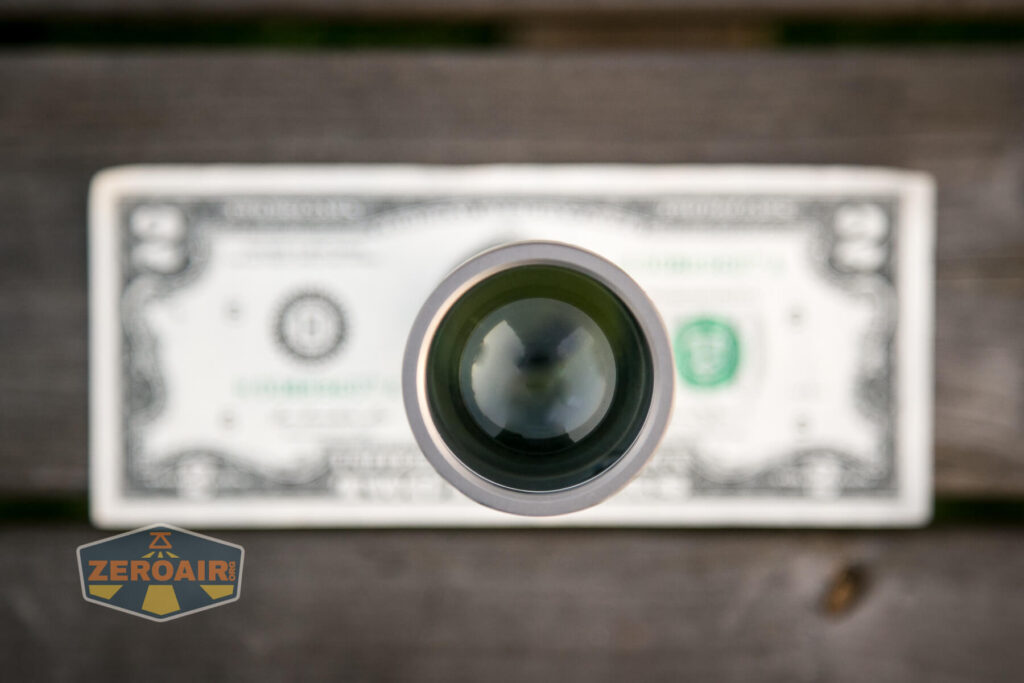 Lumintop LEP 18350 on two-dollar bill;