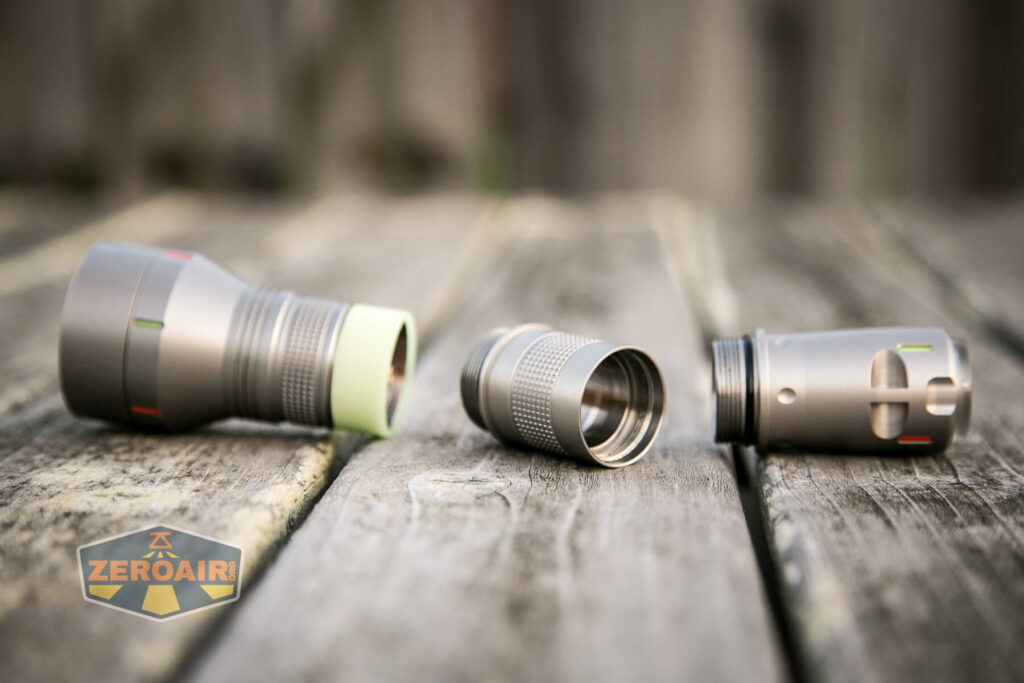 parts disassembled showing 18650 extension