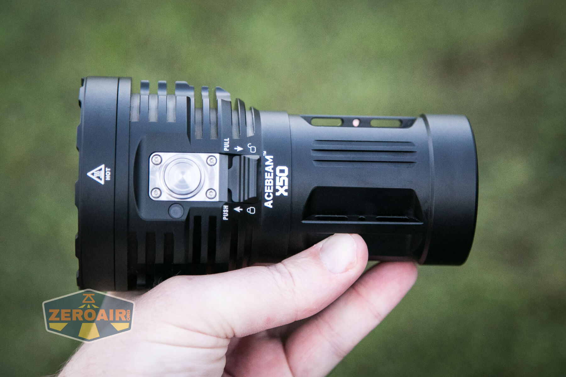 Acebeam X50 Searchlight in hand