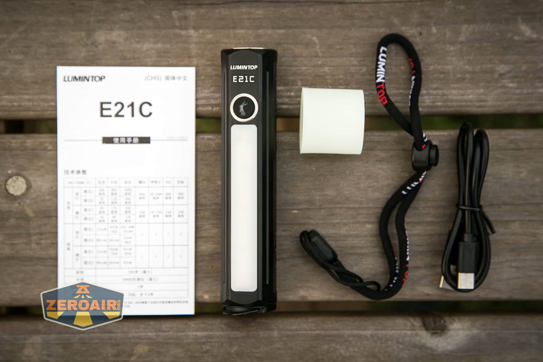 Lumintop E21C Flashlight what's included