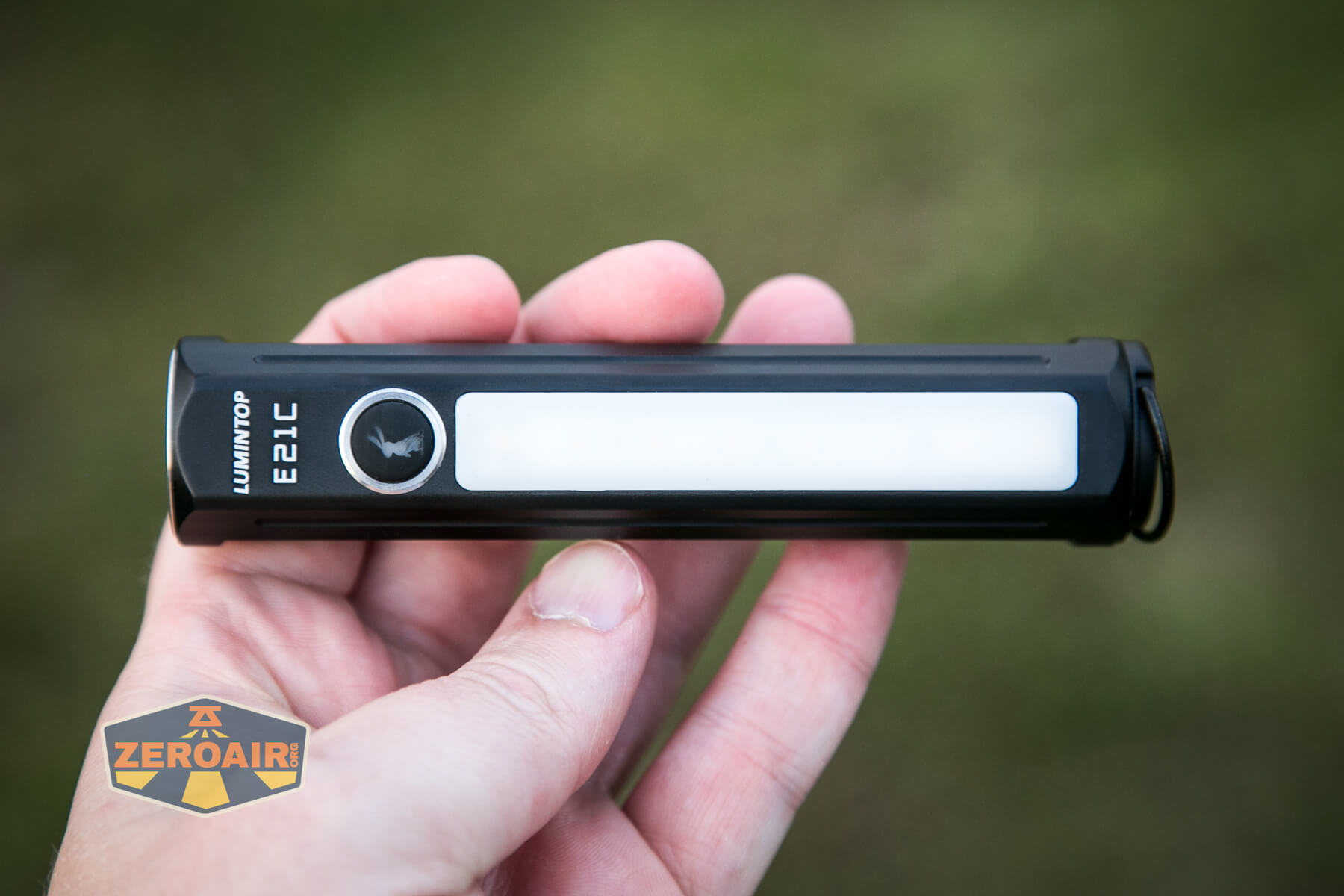 Lumintop E21C Flashlight in hand