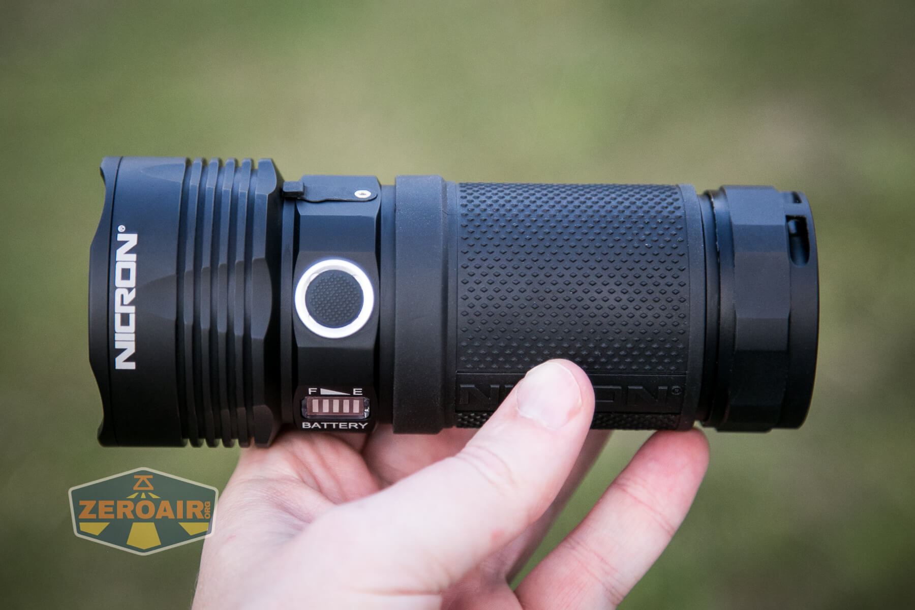 Nicron B400 Flashlight in hand