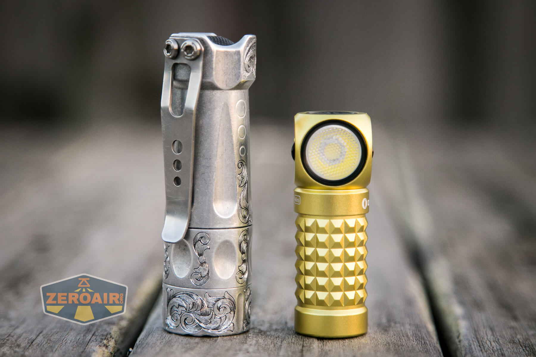 Olight Perun Mini Kit Headlight beside torchlab boss 35