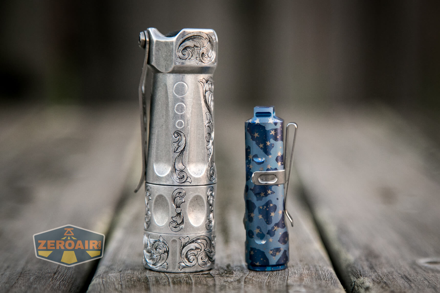 RovyVon Aurora A11 Titanium Flashlight beside torchlab boss 35
