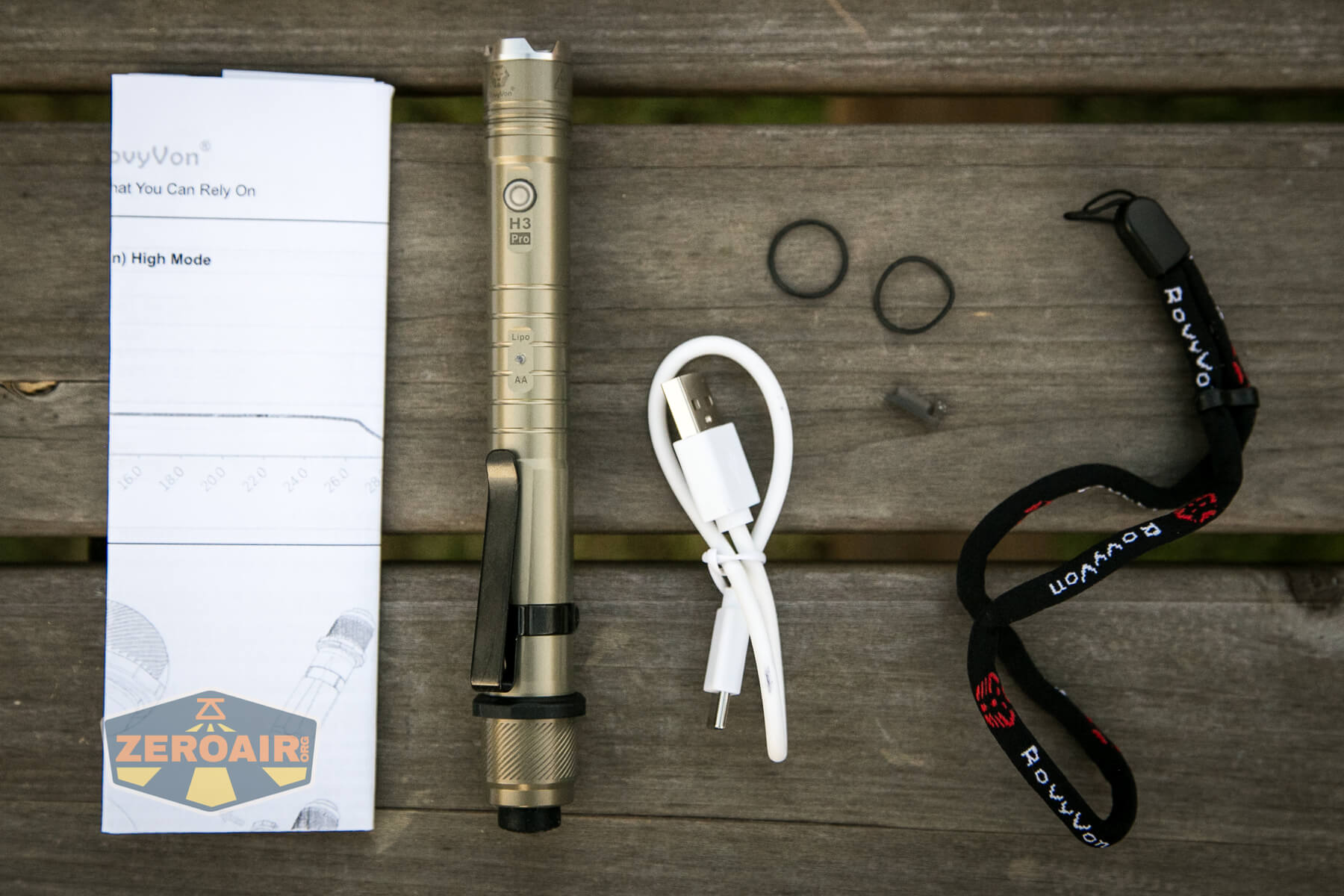 RovyVon Hybrid H3 Pro Flashlight what's included