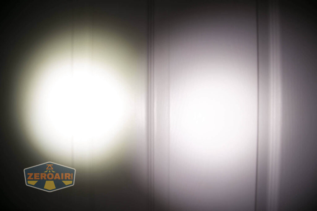 beamshots on door, compared to nichia 219b