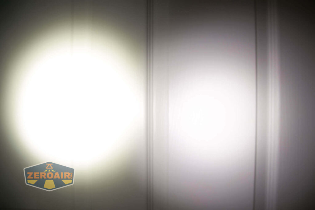 beamshots on door, compared to nichia 219b