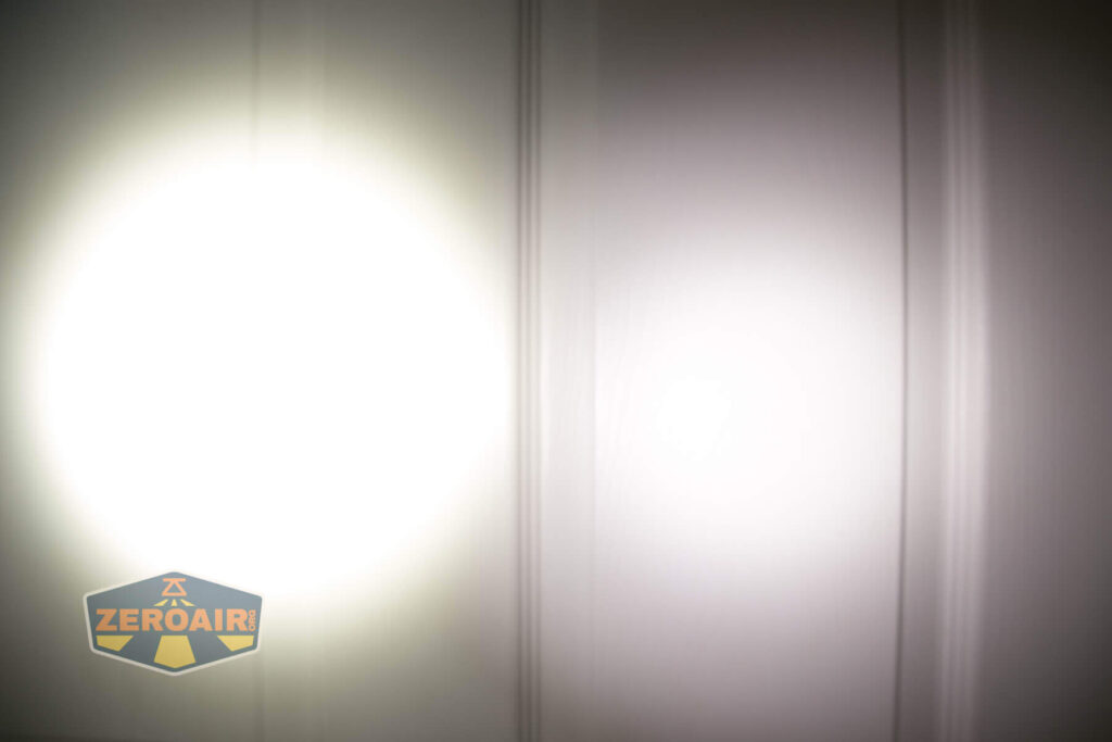 beamshots on door, compared to nichia 219b