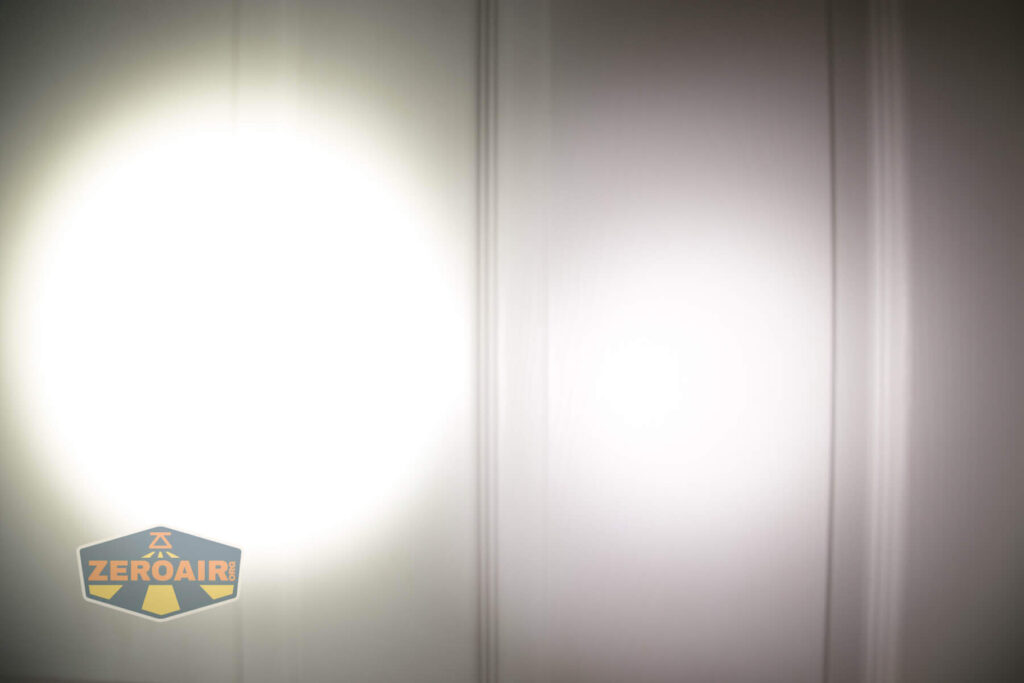 beamshots on door, compared to nichia 219b