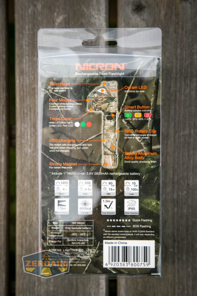 Nicron B70 Plus Flashlight box