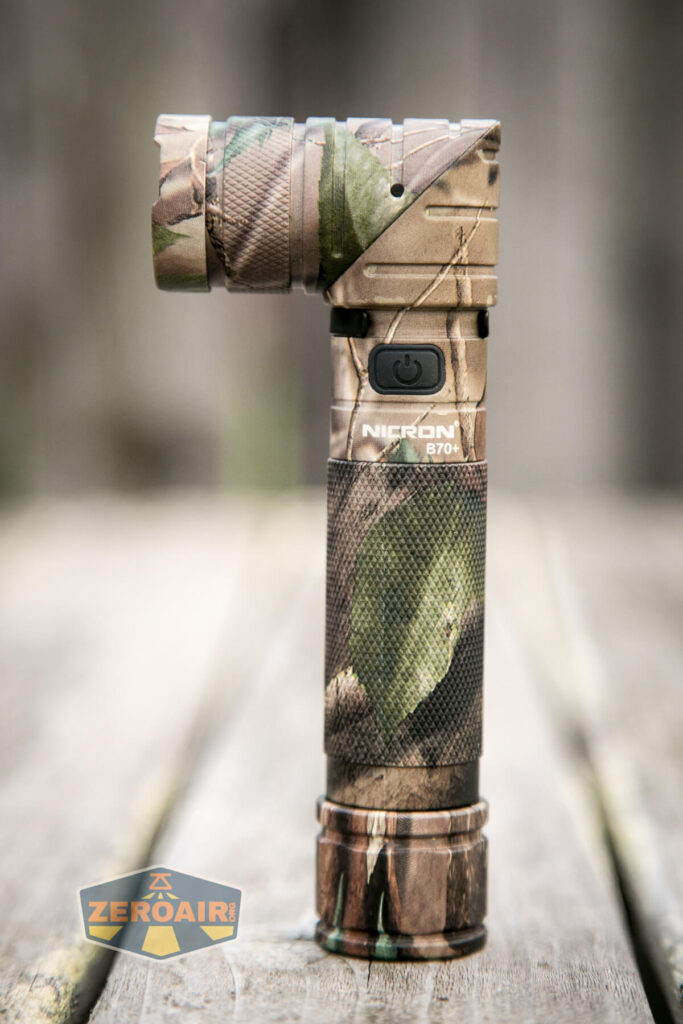 Nicron B70 Plus Flashlight tailstanding showing all sides