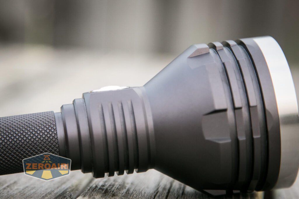 Noctigon K1 21700 Flashlight indicating e-switch