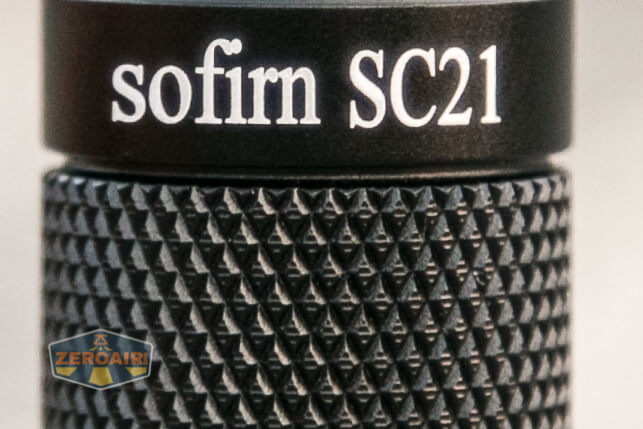 Sofirn SC21 flashlight tailstanding top-down views