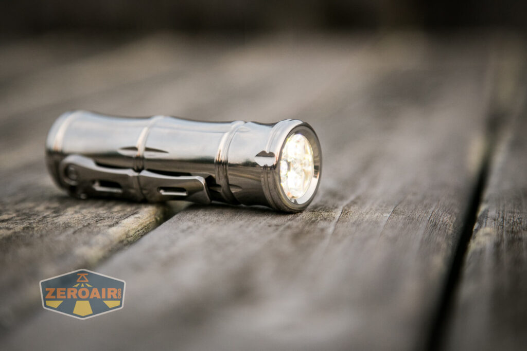 WWLZ Bamboo Small 18350 flashlight emitters on low